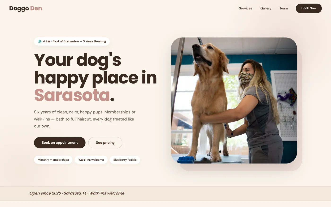 Doggo Den homepage